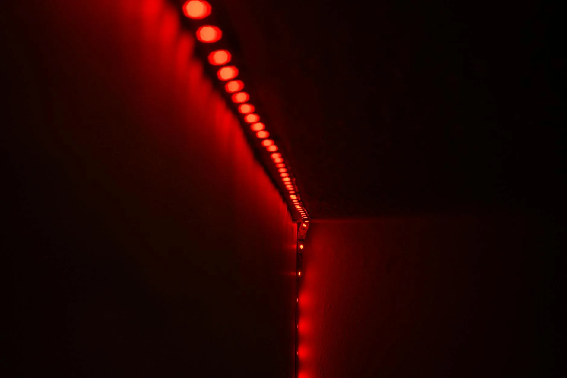 LED light strip installed in an aluminium channel with diffuser cover