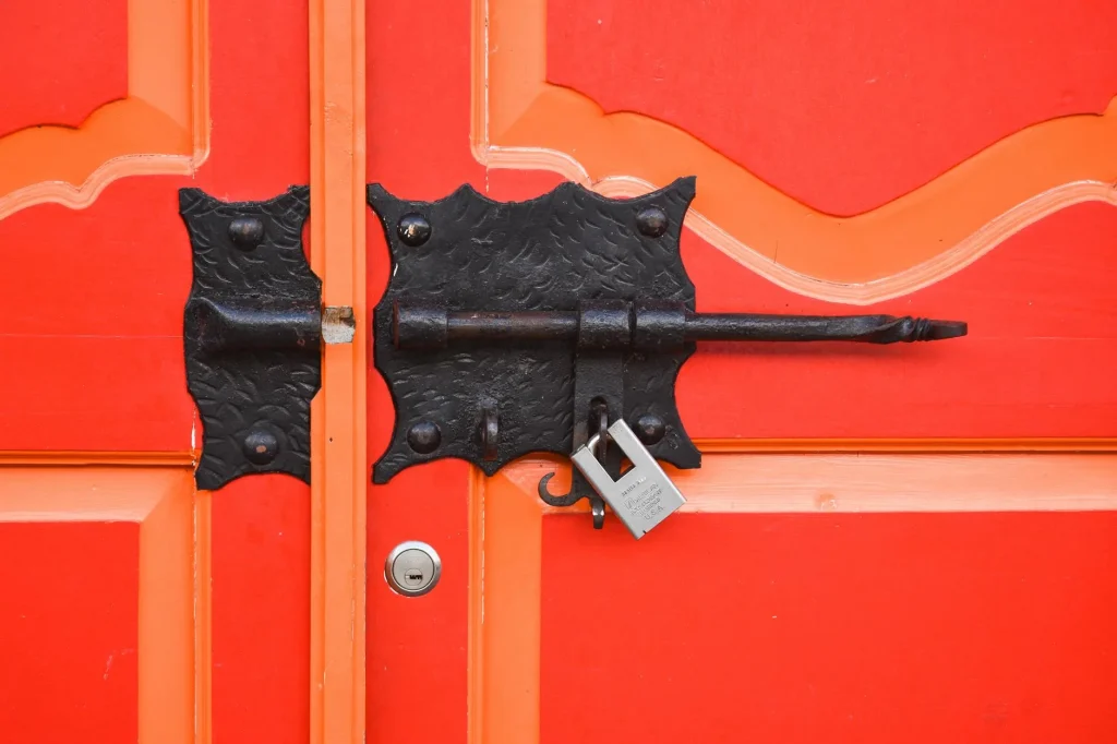 Secure front door of a UK home with smart lock