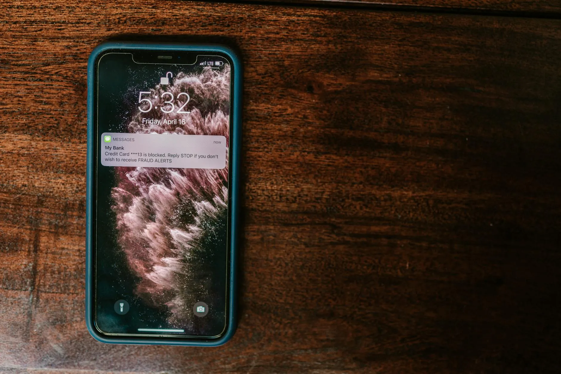 Smartphone showing a smart home security alert