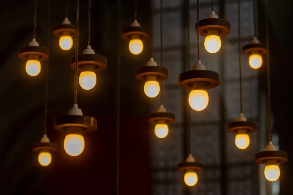 Smart bulb glowing in a home lamp for choosing smart bulbs