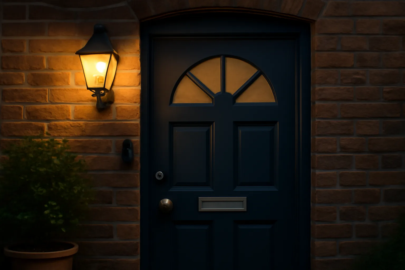 Unbranded video doorbell at a UK front door for family reassurance