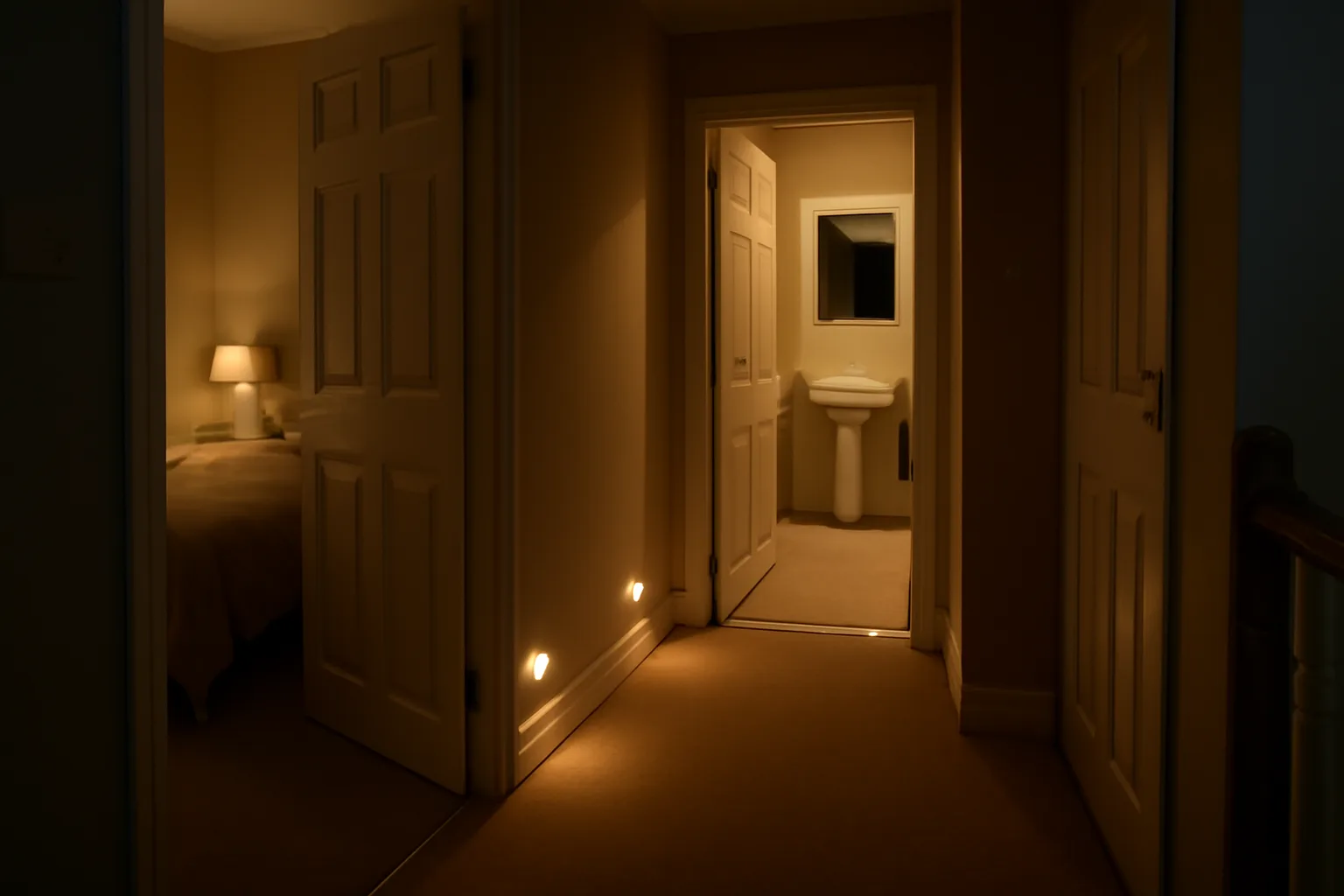 Warm smart hallway lighting for safer night movement at home