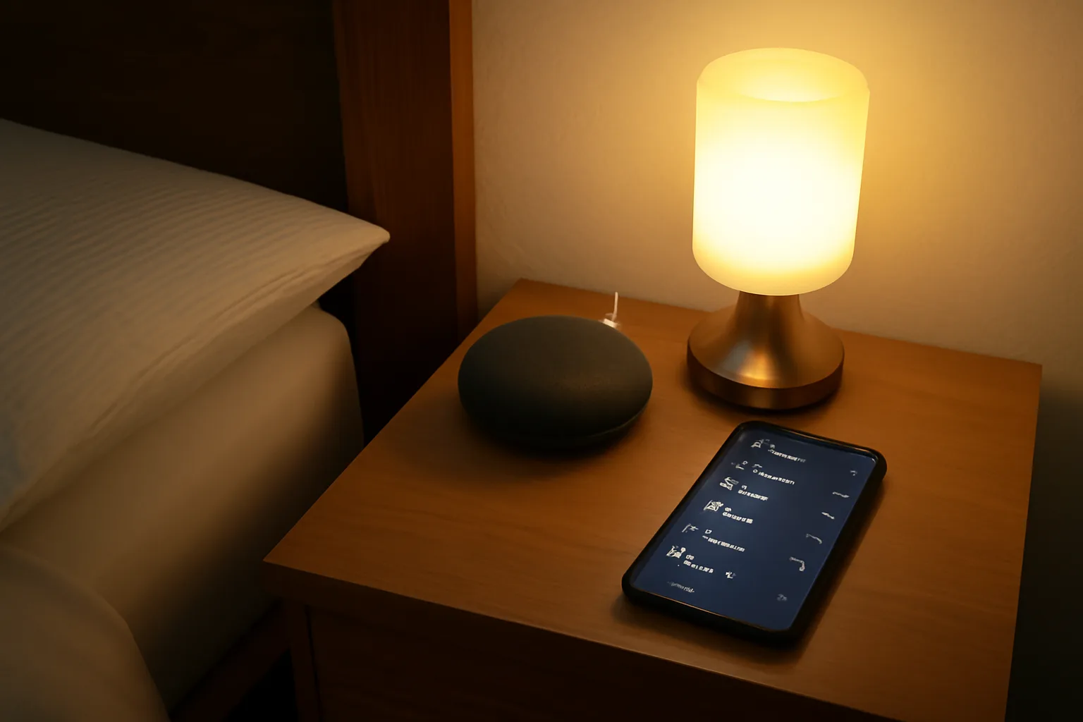 Voice assistant and smart light used for a simple home automation routine