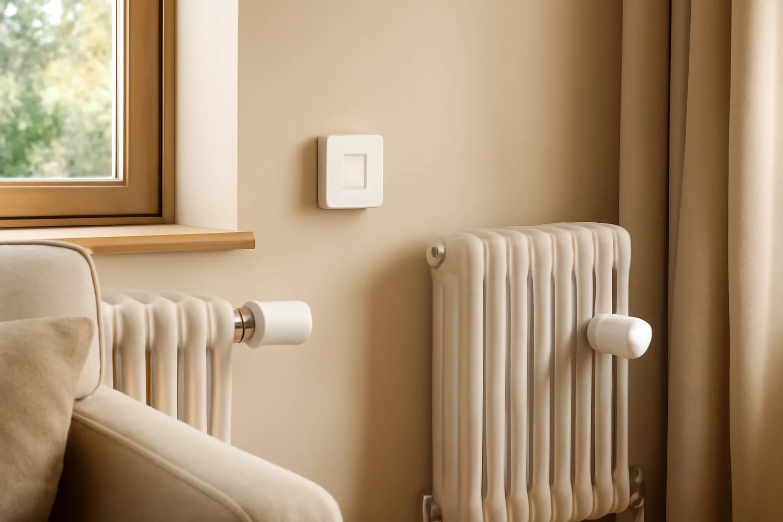 Smart radiator valves for zoned heating in a UK living room
